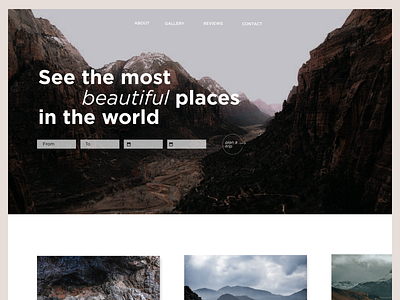 The most beautiful places concept design landingpage minimal ui user interface webdesign webdesigner website website design