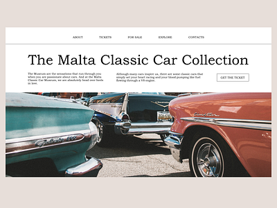 Classic Car Collection concept design figma landingpage minimal ui user interface ux webdesign webdesigner website website design
