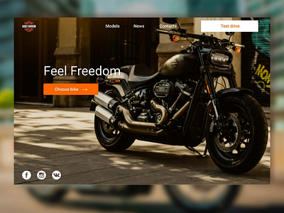 First screen concept for Harley-Davidson website concept harley davidson minimal webdesign webdesigner website