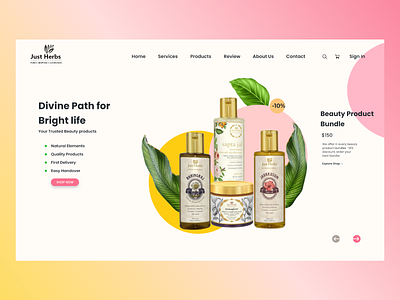 Exploration of ecommerce landing page for organic beauty