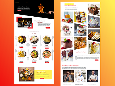exploration of Restaurant landing Page Design