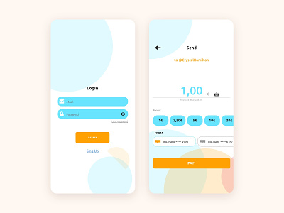 Send money app branding design financial app interaction design minimal ui ux white