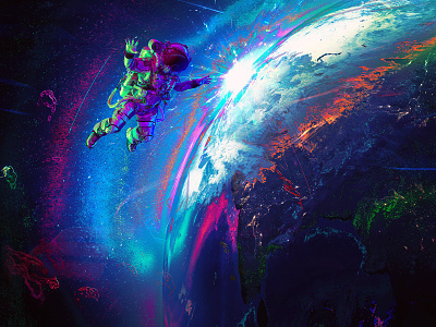 Space art beam challenge colors design earth graphics mediamonks space splash