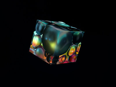 Cube bubbles 3d 3d art art c4d c4dfordesigners cinema4d color colors design shapes