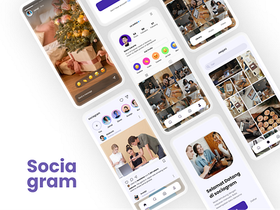 Sociagram - Social Media App Design app design mobile app design socia media ui