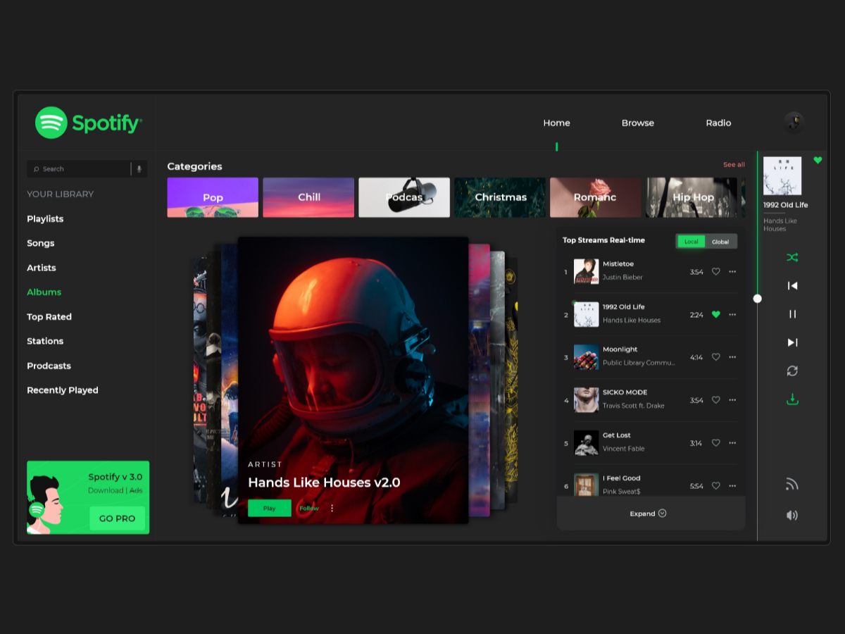 Spotify redesign challenge by AnyJson on Dribbble