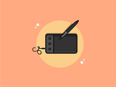 Pen Tablet Flat Illustration