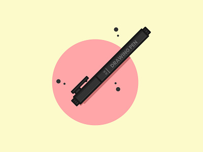 Drawing Pen 0.5 With Cap Flat Illustration