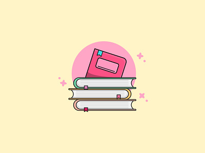 Pile of Books Flat Illustration