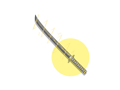 Thunder Sword Flat Illustration