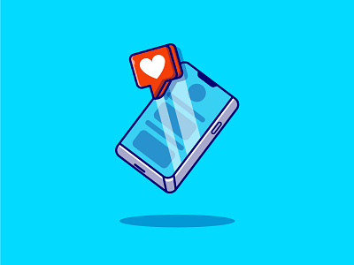 Smartphone with Love Icon Vector Illustration