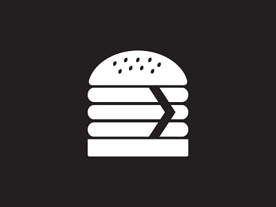 Burger Arrow Black and White