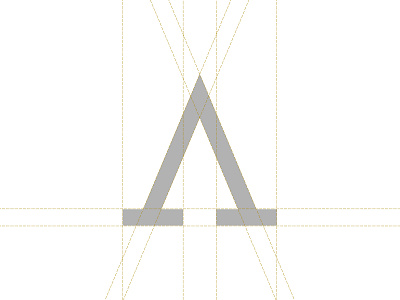 Simple A Arrow Lettermark Line Guide