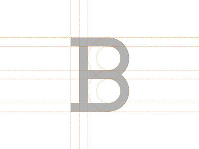 Simple B Lettermark Logo Line Guide