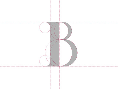 B Serif Lettermark Logo Line Guide