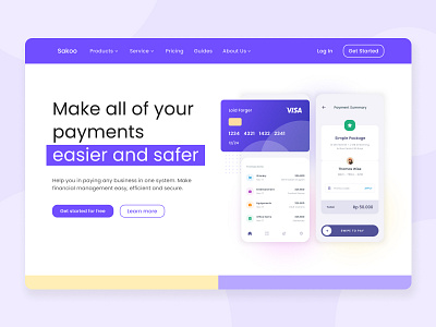 Sakoo - Digital Wallet | Daily UI 003 (Landing Page) app dailyui design digital wallet figma high fidelity illustration ios landing page logo productivity app ui website