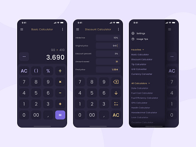 Smart Calculator | Daily UI 004 app calculator daily ui dailyui design figma high fidelity illustration ios ui