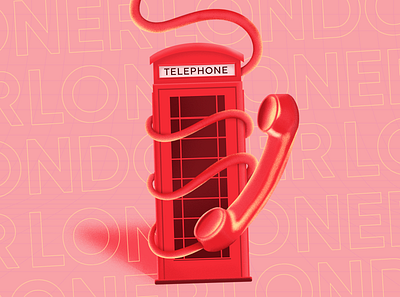 Londoner booth graphic design illustration london londoner pink telephone