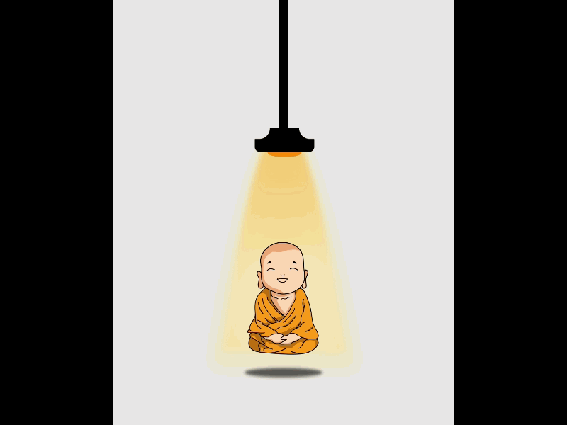 Little Buddha Levitation animation buddha cute levitating light peace