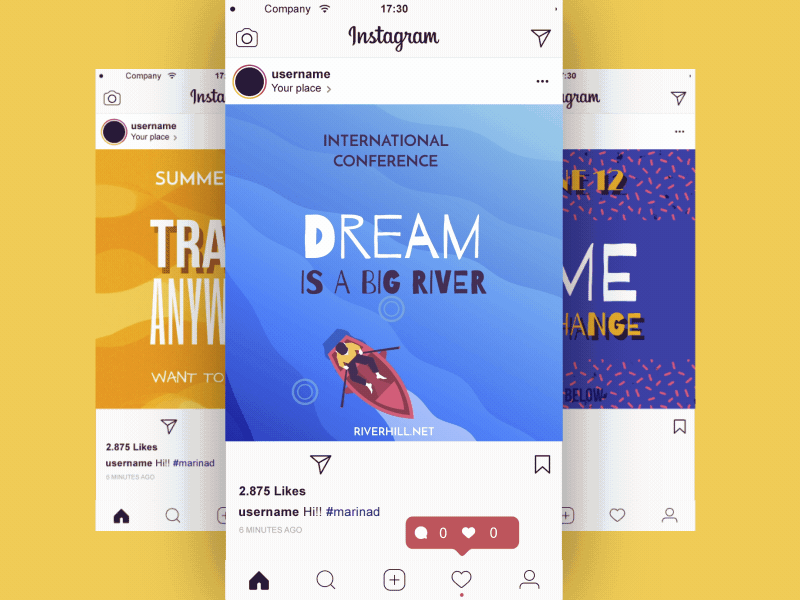Instagram Feed adveristing animation bg facebook feed fluid pattern post river smooth story