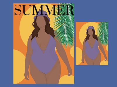 SUMMER LADY beauty hat illustration lady plus plus size summer summer party summertime sun swim swimming swimsuit swimwear woman woman illustration women