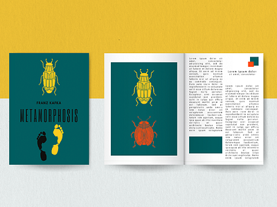 franz kafka metamorphosis blue book bookcover books bugs cover covers feet foot footprint footprints graphic graphicdesign insect insects kafka metamorphosis orange yellow yellows