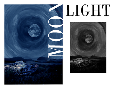 MOON LIGHT design oldcar photomanipulation