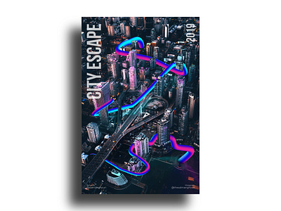 CITY ESCAPE - POSTER 2019 bookcover bookcovers design double exposure graphic design illustration movieposter poster art posterdesign printdesign scifiart typography typography design