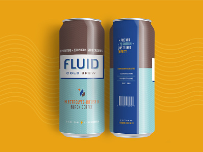 Fluid Cold Brew — Packaging coffee cold brew electrolyte energy logo design packaging retro water waves