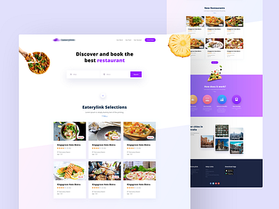 Restaurants Website Design branding design eat food illustration page restuarant ui ux web