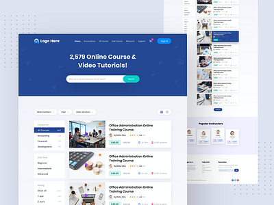 Accounting Courses All Courses Page Design 2020 accounting cool design filtering interface latest list page recent ui uiux web website