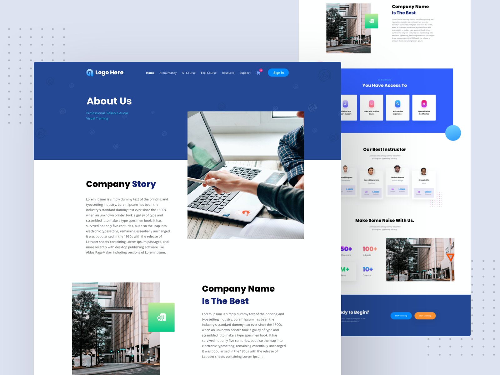 About Us Page Design Accounting Courses by Daniel Barr on Dribbble