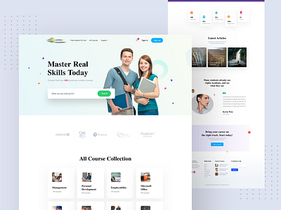 Educations Website Design 2020 available course design educaiton lates leraning online recent ui ux website