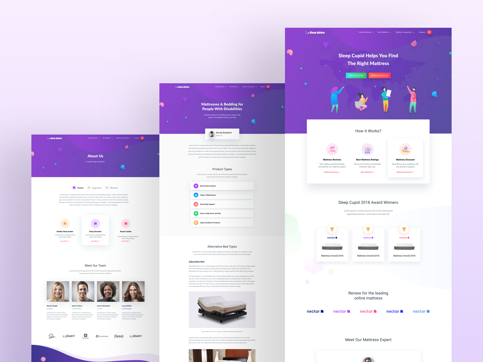 Sleep Advisor Webiste Design by Daniel Barr on Dribbble