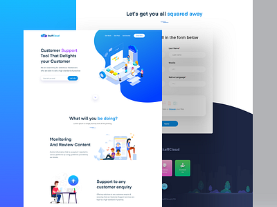 StaffCloud Website Design brand case study cloud design illustration logo mockup page site ui ux web