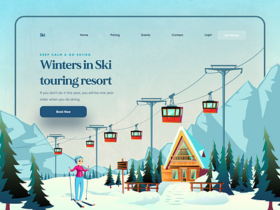 Ski Resort Landing design graphic design nft resort ui web winter