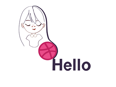 Hello Dribbble design dribbble firstshot girl graphicdesign hello dribbble illustration vectorart