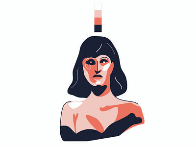 Lady bust 05 vector graphics icon design