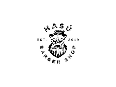 Hasu Barber shop logo barbershop branding logo