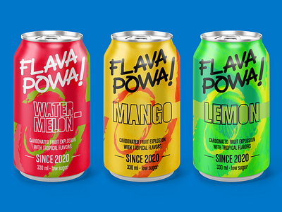 Flava Powa - Carbonated Drink for Dribbble weekly warmup