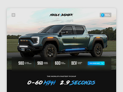 Screen Per Day—011 auto automotive desktop nikola redesign ui ui design visual design web web design