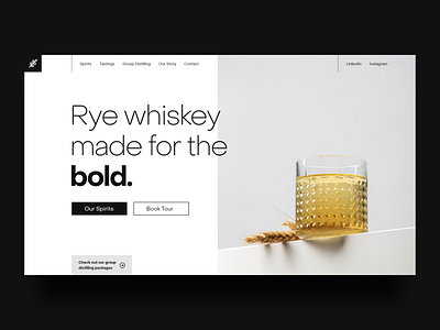 Minimalist Rye Whiskey Site branding design desktop minimal minimalism minimalist ui ui design visual design web web design whiskey