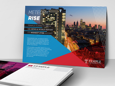 Meteoric Rise Postcard direct mail higher education philadelphia postcard print print design