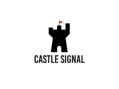 Castle Signal Logo adobe illustrator app branding castle design flat icon illustration internet logo minimal network tech techno technology typography