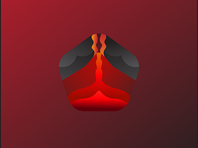Volcano animation branding design flat icon illustration logo minimal