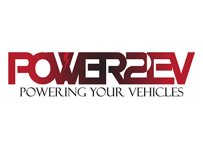 POWER2EV design flat icon illustration logo typography