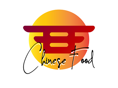 Chinese Food Restaurant branding design flat icon logo