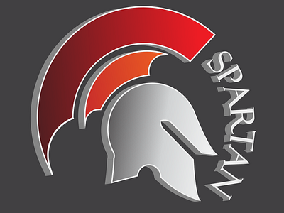 3D Spartan design flat icon logo minimal