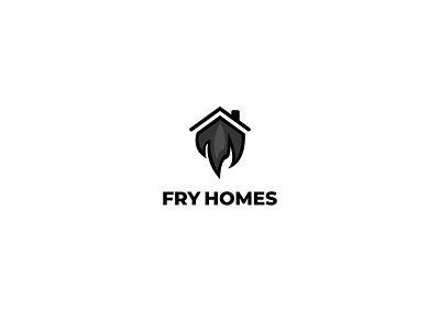 Fry Homes Logo app branding concept construction design flat house icon logo minimal