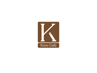 Krew Cafe Logo branding cafe cafe logo coffee restaurant coffee shop design flat icon illustration logo minimal typography